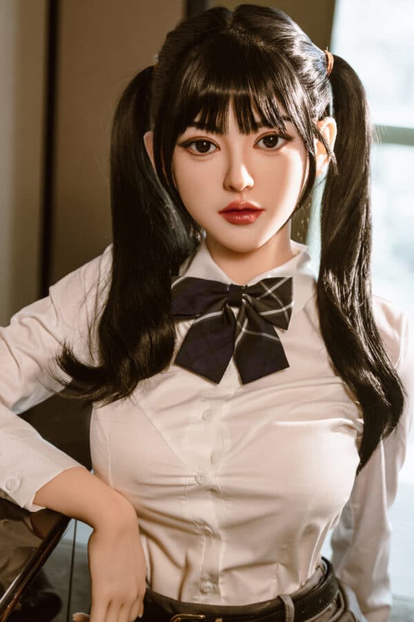 US Stock Portland Plus2 160cm/5ft25 #290 Silicone Head Two-Ponytailed TPE Body Realistic Asian Adult Cute Sex Doll