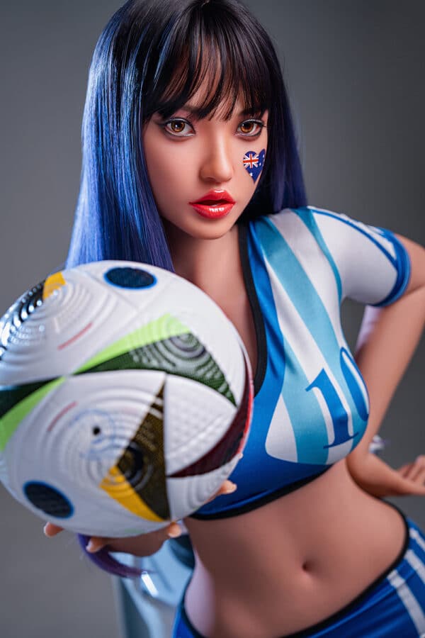 US Stock Yaira 152cm/4ft99 M29 Silicone Blowjob Head TPE Body Medium Boobs Soccer Babe Adult Oral Sex Doll(Free 2nd Head)